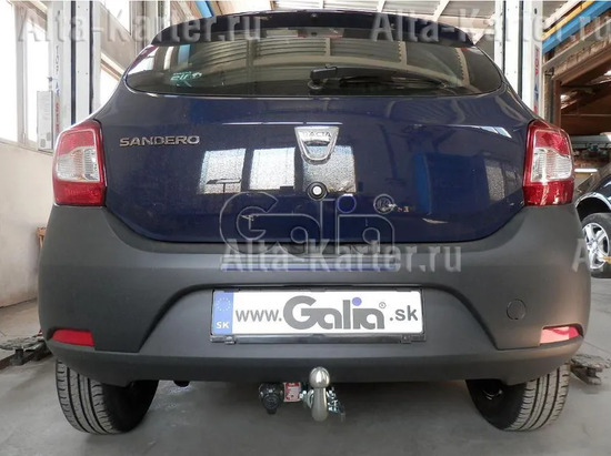 Фаркоп Galia оцинкованный для Renault Sandero II 2013-2022. Быстросъемный крюк. Артикул D044C